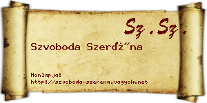 Szvoboda Szeréna névjegykártya